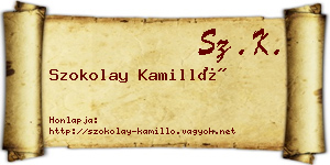 Szokolay Kamilló névjegykártya